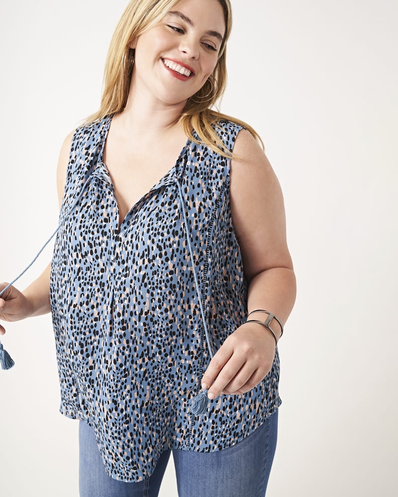 Front of plus size Gwenda Boho Floral Sleeveless Top by Molly & Isadora | Dia&Co | dia_product_style_image_id:160486